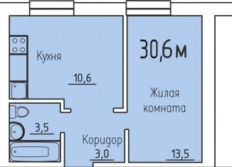 Продается однокомнатная квартира, 30.6 м2, Калуга, деревня Верховая, 136, Ленинский округ