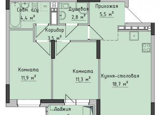 Продаю 2-комнатную квартиру, 58.1 м2, Ижевск, жилой район Север