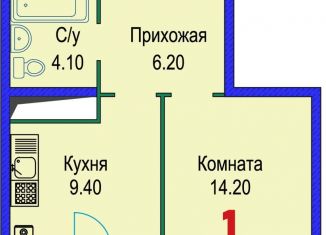 Продается 1-комнатная квартира, 37 м2, Ставрополь, Гражданская улица, 1/4, микрорайон № 14