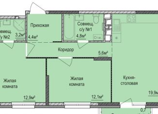 Продажа 2-комнатной квартиры, 62.9 м2, Ижевск, ЖК Покровский