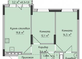 Продажа двухкомнатной квартиры, 61.5 м2, Ижевск, жилой район Север