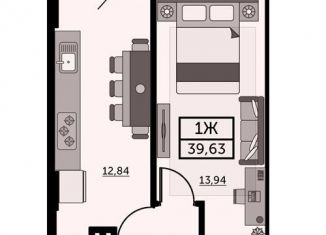 Продается 1-ком. квартира, 39.3 м2, Ростов-на-Дону, ЖК Сердце Ростова, улица Герасименко, 17/4