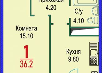 Продаю 1-комнатную квартиру, 36.2 м2, Ставрополь, микрорайон № 14, Гражданская улица, 1/4