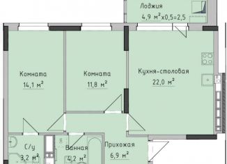 Продаю двухкомнатную квартиру, 62.4 м2, Ижевск, ЖК Холмогоровский