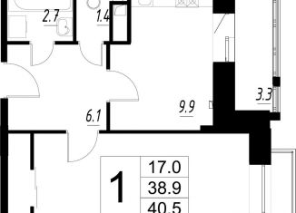 1-ком. квартира на продажу, 38.9 м2, деревня Сабурово, Рождественская улица, 1, ЖК Митино О2
