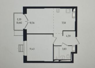 Продажа 1-комнатной квартиры, 37.9 м2, посёлок Мирный, жилой комплекс Томилино Парк, к5.1