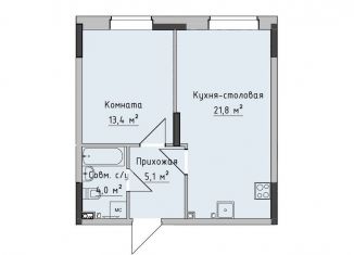 Продажа 1-комнатной квартиры, 44.5 м2, Ижевск