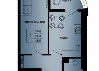 Продается 1-комнатная квартира, 42.6 м2, Ростов-на-Дону, ЖК Донская Слобода