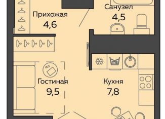 Продается квартира студия, 28.4 м2, Екатеринбург, метро Чкаловская