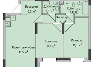 Продажа двухкомнатной квартиры, 59.3 м2, Ижевск