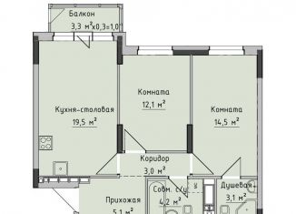 Продажа двухкомнатной квартиры, 61.6 м2, Ижевск, жилой район Север