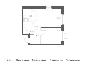 Продается однокомнатная квартира, 40.3 м2, посёлок Мирный, жилой комплекс Томилино Парк, к5.4