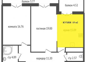 Двухкомнатная квартира на продажу, 73 м2, Санкт-Петербург, бульвар Головнина, 3к1, ЖК Колумб