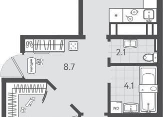 Продается 2-комнатная квартира, 62.9 м2, Краснодар, Колхозная улица, 5к4