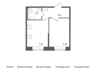 Продажа однокомнатной квартиры, 30.6 м2, Санкт-Петербург, метро Рыбацкое, жилой комплекс Живи в Рыбацком, к42