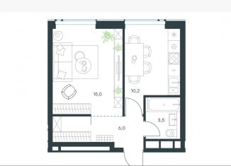 Продается двухкомнатная квартира, 34.3 м2, Москва, Причальный проезд, 10, ЖК Левел Причальный