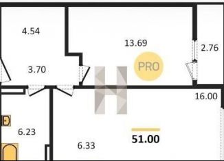 Продаю 2-ком. квартиру, 51 м2, Казань, улица Аметьевская Магистраль, 18к1, ЖК Легенда