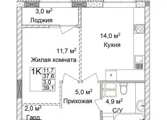 Продается 1-комнатная квартира, 39.1 м2, Нижегородская область, улица Сеченова
