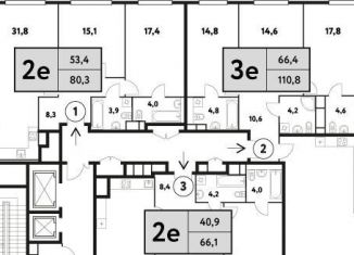 Двухкомнатная квартира на продажу, 80.3 м2, Москва, Фестивальная улица, 15к25, район Левобережный