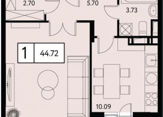 Продаю 1-ком. квартиру, 44.7 м2, Москва, метро Семеновская