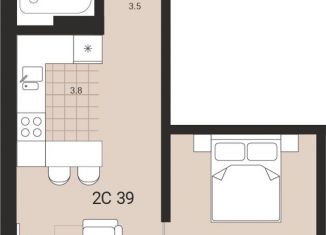 Продажа квартиры студии, 39 м2, Обь, Геодезическая улица, 6Вк2