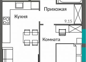 Продажа 1-комнатной квартиры, 44.9 м2, Крым