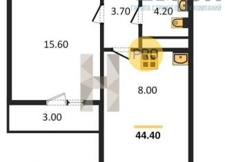 Продаю 1-ком. квартиру, 44.4 м2, хутор Ветряк, Выборская улица, 10