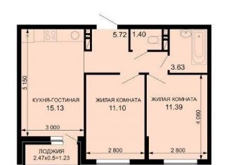 Продаю 2-комнатную квартиру, 50 м2, Краснодар, Боннская улица, 14/2, ЖК Германия