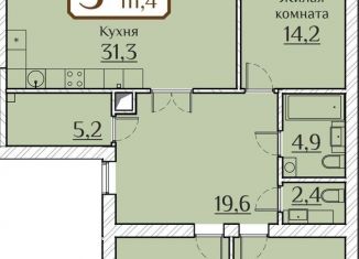 Продается 3-комнатная квартира, 111.4 м2, Чебоксары, улица Дегтярёва, поз1Б, Московский район