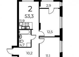 Продажа двухкомнатной квартиры, 53.3 м2, Нижегородская область
