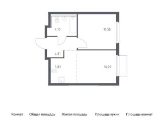 Продается 1-комнатная квартира, 34.6 м2, деревня Мисайлово, Каширское шоссе - Молоково - Андреевское