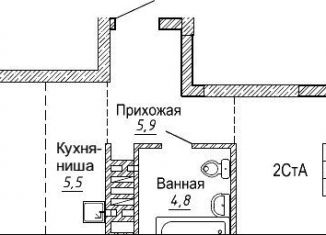 Продается 2-ком. квартира, 51.5 м2, Новосибирск, метро Маршала Покрышкина, улица Фрунзе, с1