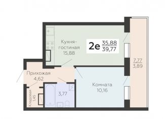 Продажа двухкомнатной квартиры, 39.8 м2, Воронежская область