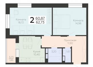 2-комнатная квартира на продажу, 62.7 м2, Воронеж, Коминтерновский район