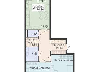 Продается 2-комнатная квартира, 74.3 м2, Воронеж, Левобережный район, Ленинский проспект, 108А