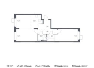 Продается двухкомнатная квартира, 59.3 м2, Московская область, микрорайон Пригород Лесное, к5.1