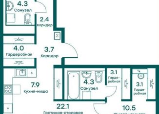 Продается 3-ком. квартира, 83.6 м2, Московская область