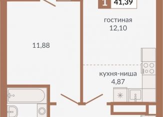 Продается 1-ком. квартира, 41.4 м2, Екатеринбург