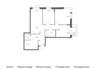 Продается трехкомнатная квартира, 89.1 м2, посёлок Жилино-1