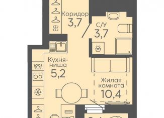 Продается квартира студия, 24.2 м2, Екатеринбург, Новосинарский бульвар, 6