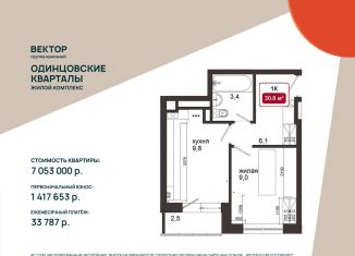 Продаю однокомнатную квартиру, 30.5 м2, Московская область