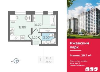 Однокомнатная квартира на продажу, 28.7 м2, Ленинградская область