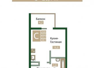 Квартира на продажу студия, 28.1 м2, посёлок городского типа Молодёжное