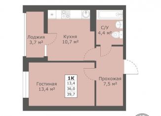 Продажа 1-комнатной квартиры, 39.7 м2, Ставрополь, микрорайон № 28