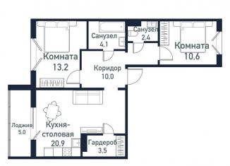 Продаю 2-комнатную квартиру, 64.3 м2, Челябинская область, улица имени Ефрейтора Потехина, 5