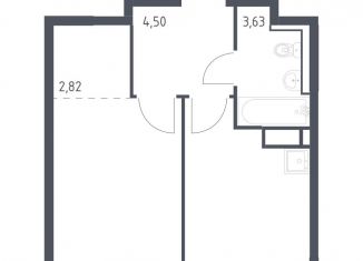 1-комнатная квартира на продажу, 35.5 м2, Мурино
