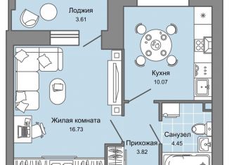 Продам 1-комнатную квартиру, 37 м2, Ульяновск, Засвияжский район, жилой комплекс Город Новаторов, 1