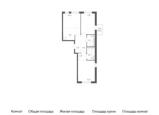 Продажа 2-комнатной квартиры, 62 м2, Тюмень, жилой комплекс Чаркова 72, 2.2