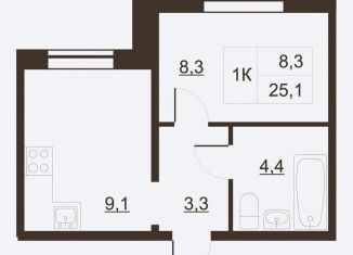 Продажа 1-комнатной квартиры, 25.9 м2, Ленинградская область, Волховский проспект, 53