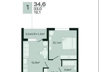 Продажа 1-комнатной квартиры, 34.6 м2, станица Марьянская, Комсомольская улица, 120
